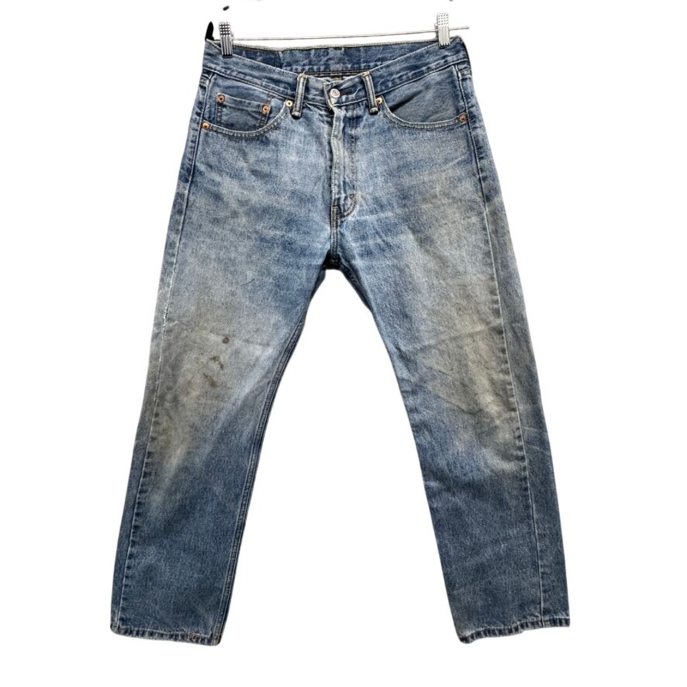 Levis 505 Regular Fit Straight Leg Jeans Mens 33x30 Medium Wash Blue Denim